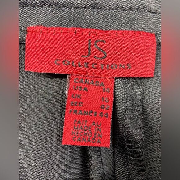 JS Collections Black Satin Dress Pants Cocktail Evening Size 14 - Picture 7 of 11